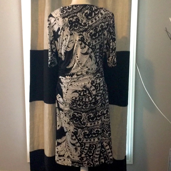 Jones New York Black and White Wrap Style Dress - Picture 4 of 5
